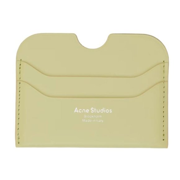 NEW! ACNE STUDIOS Green Leather Card Holder - Picture 1 of 4